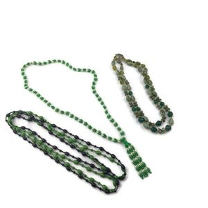 Vintage Green Bead Necklaces